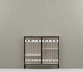Metro Bar Metal Cabinet In Ivory and Matt Black
