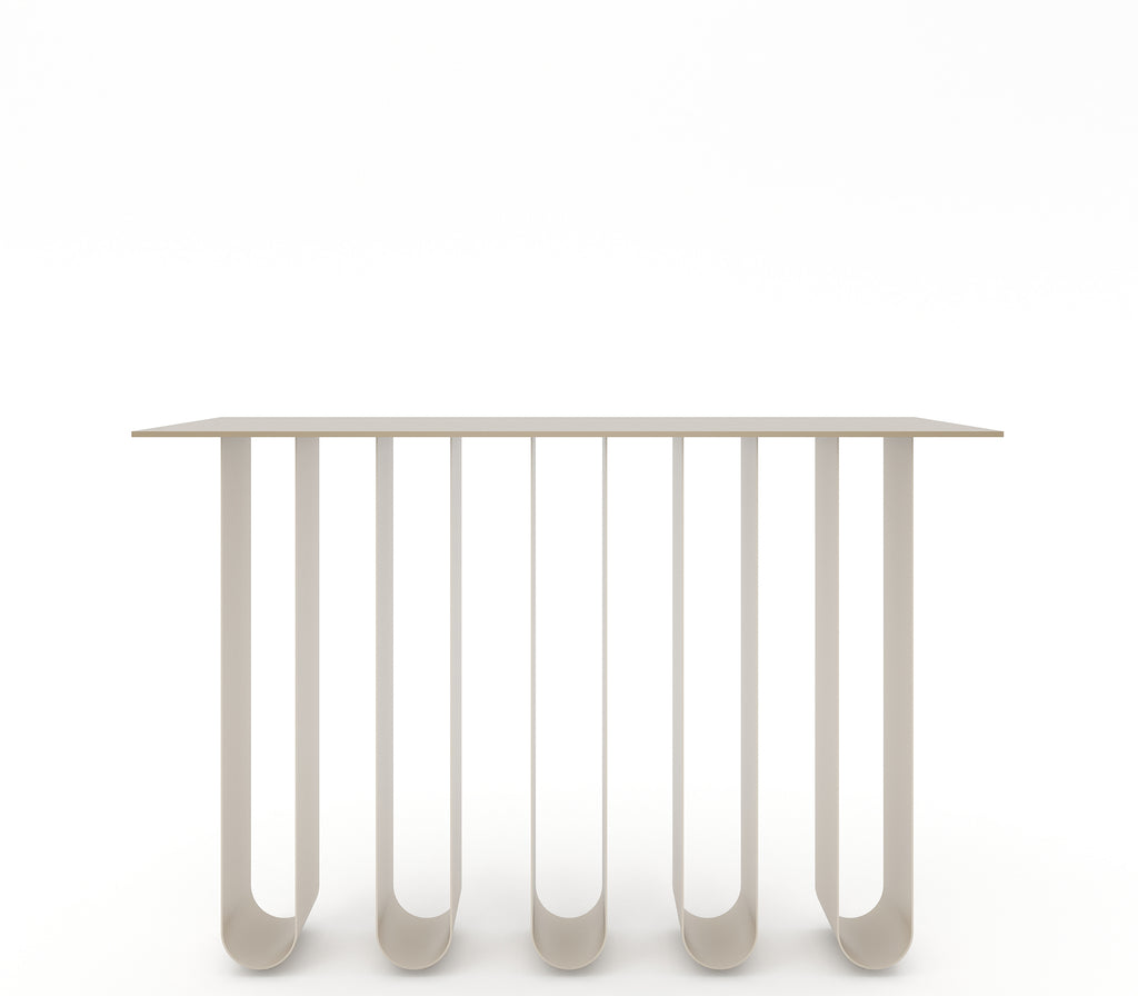 Arch Metal Console Table in Beige Colour
