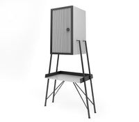 Barrio Metal Cabinet in Matt Black and Ivory Colour