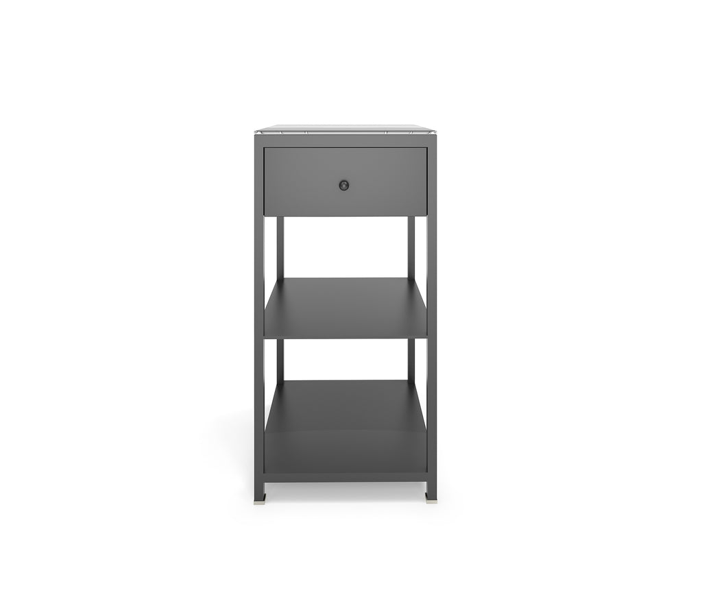 Charcoal Metal Side table in Matt Graphite Grey Colour