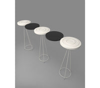 Floating Metal Plate Console Table_Set of 5 in Matt Black and Ivory Colour