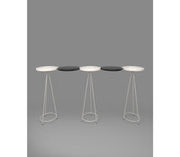 Floating Metal Plate Console Table_Set of 5 in Matt Black and Ivory Colour