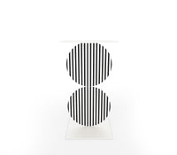 Metal Black and White Stripes A Side Table