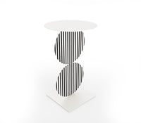 Metal Black and White Stripes A Side Table