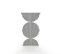 Metal Black and White Stripes B Side Table