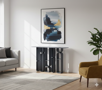 Muji Entryway Accent Metal Console Table in Graphite Grey Colour