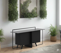 Baso-Relivo Contemporary Accent Metal Sideboard Cabinet in Matt Black Colour