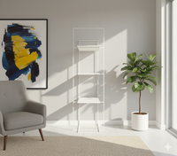 Enzo Metal Shelf in Lemon Yellow/ Teak Brown/ Ivory Colour