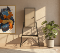 Barrio Metal Cabinet in Matt Black and Ivory Colour