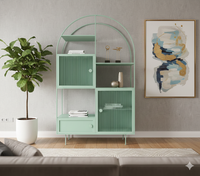 Chao Metal Cabinet in Beige/Pastel Green Colour