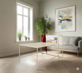 Enzo Metal Centre Table in Beige Colour