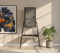 Barrio Metal Cabinet in Matt Black and Ivory Colour