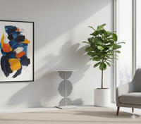 Metal Black and White Stripes B Side Table