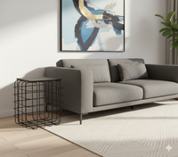 Mesh Metal Side Table in Antique Copper with Quartz Marble Top