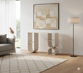 Japandi Entryway Accent Metal Console Table in Beige Colour