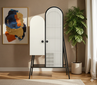 Vault Metal Storage Cabinet In Matt Black and Ivory Colour