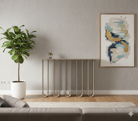 Arch Metal Console Table in Beige Colour