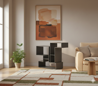 Fragment Entryway Accent Metal Console Table in Matt Black