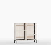 Metro Bar Metal Cabinet In Ivory and Matt Black