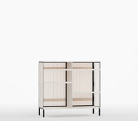 Metro Bar Metal Cabinet In Ivory and Matt Black