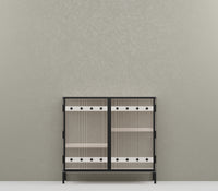 Metro Bar Metal Cabinet In Ivory and Matt Black