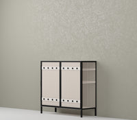 Metro Bar Metal Cabinet In Ivory and Matt Black