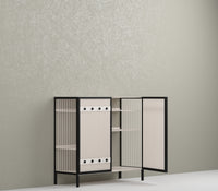 Metro Bar Metal Cabinet In Ivory and Matt Black