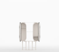 Capsule Contemporary Metal Cabinet in Ivory and Matt Black