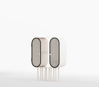 Capsule Contemporary Metal Cabinet in Ivory and Matt Black