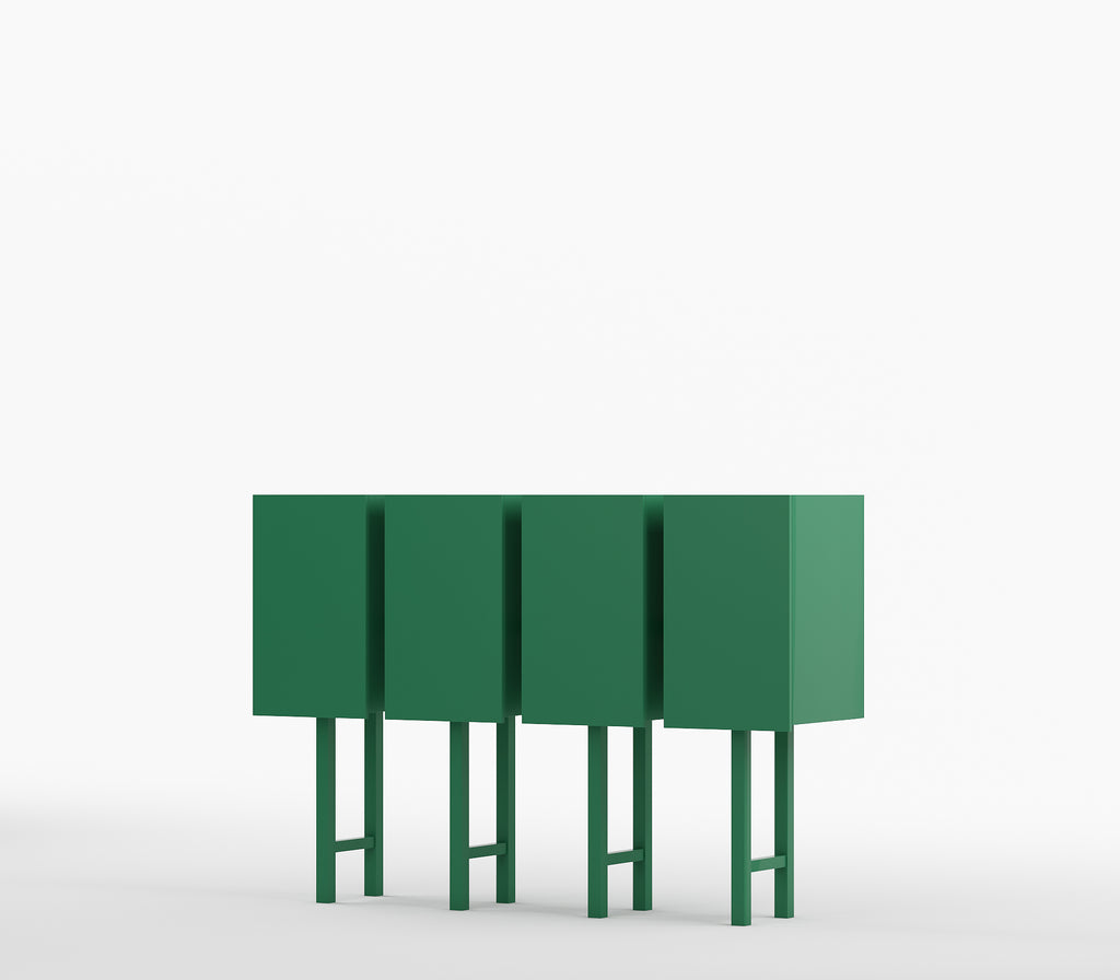 Metro Mod Console Table In Emerald Green Finish