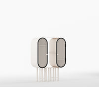 Capsule Contemporary Metal Cabinet in Ivory and Matt Black