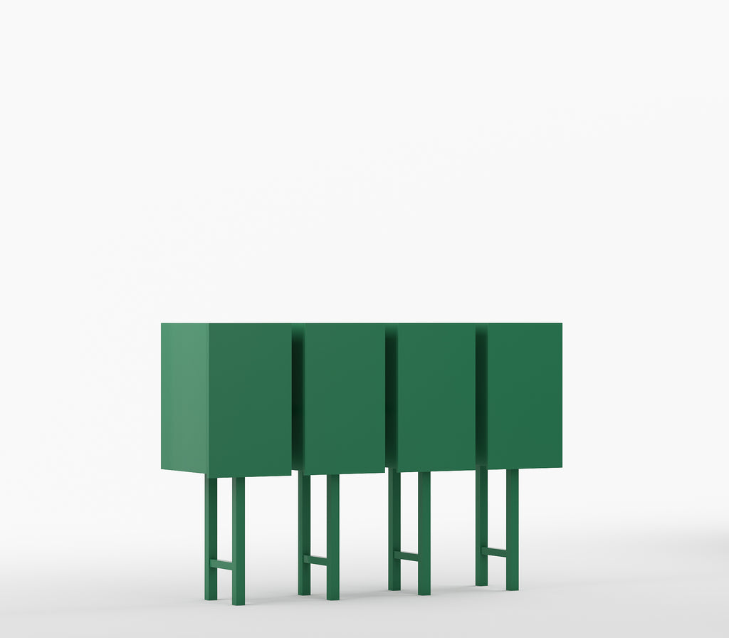 Metro Mod Console Table In Emerald Green Finish