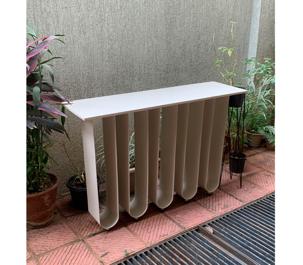 Arch Metal Console Table in Beige Colour - The Metal Project
