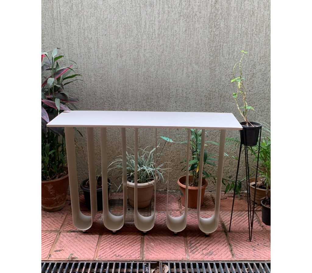 Arch Metal Console Table in Beige Colour - The Metal Project