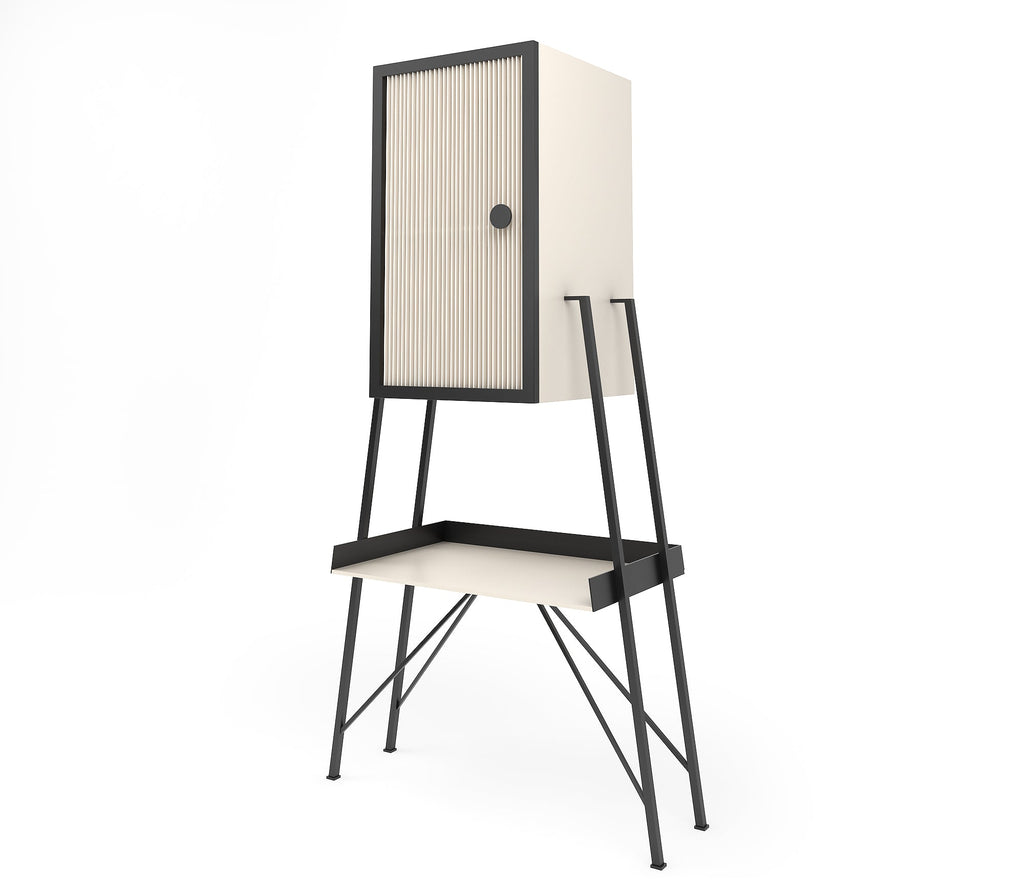 Barrio Metal Cabinet in Matt Black and Ivory Colour - The Metal Project