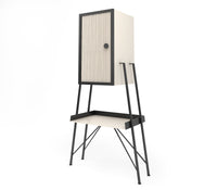 Barrio Metal Cabinet in Matt Black and Ivory Colour - The Metal Project