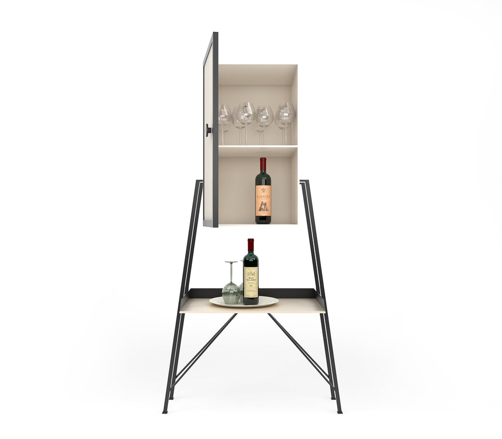 Barrio Metal Cabinet in Matt Black and Ivory Colour - The Metal Project