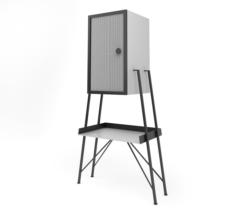 Barrio Metal Cabinet in Matt Black and Ivory Colour - The Metal Project