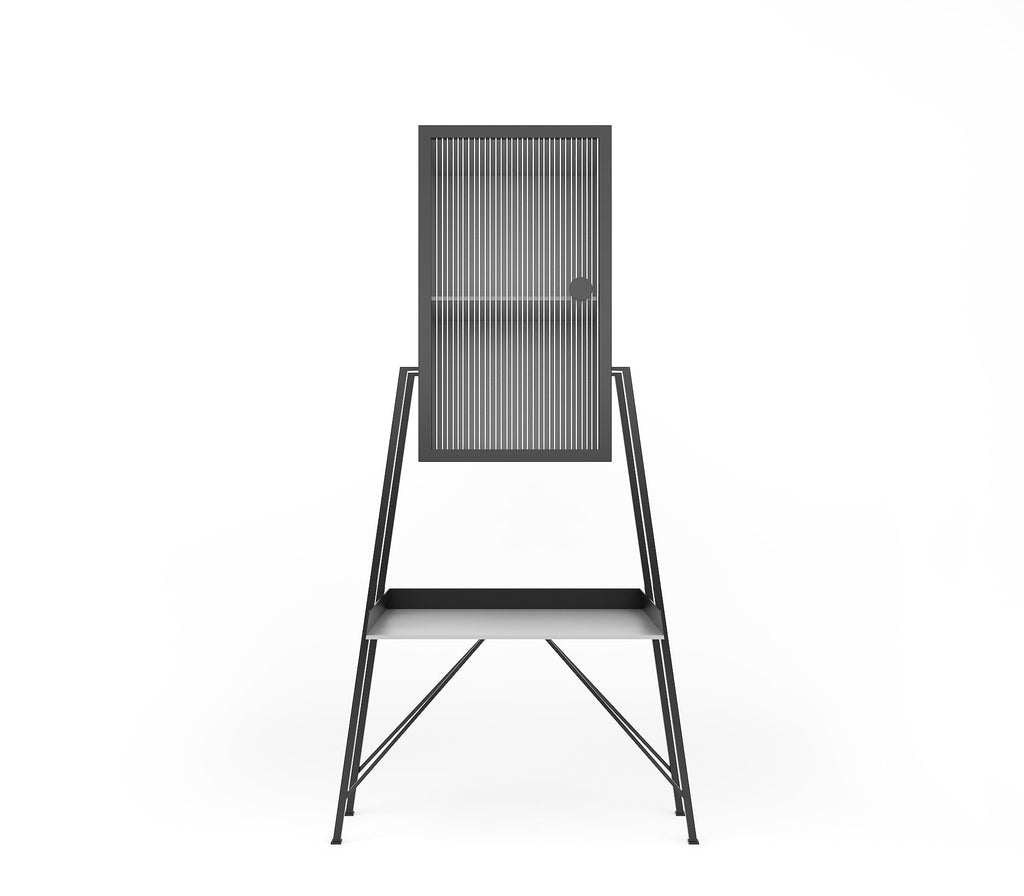 Barrio Metal Cabinet in Matt Black and Ivory Colour - The Metal Project