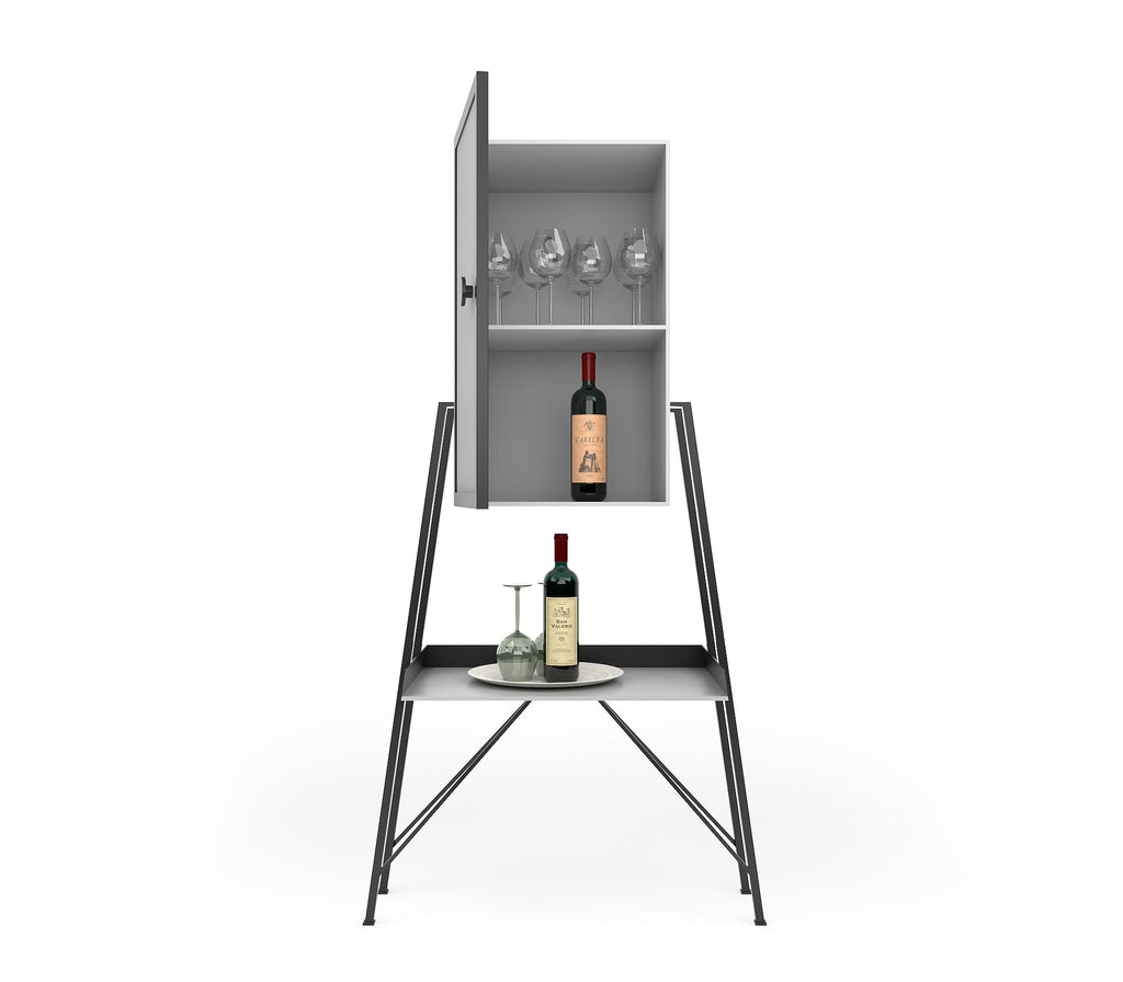Barrio Metal Cabinet in Matt Black and Ivory Colour - The Metal Project