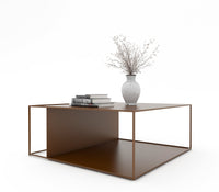 Bella Metal Centre Table in Teak Brown Colour - The Metal Project