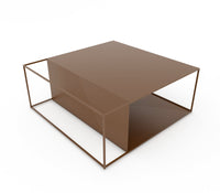 Bella Metal Centre Table in Teak Brown Colour - The Metal Project