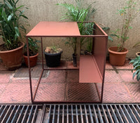 Bella Metal Side Table in Teak Brown Colour - The Metal Project