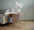 Bella Metal Side Table in Teak Brown Colour - The Metal Project