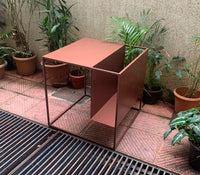 Bella Metal Side Table in Teak Brown Colour - The Metal Project