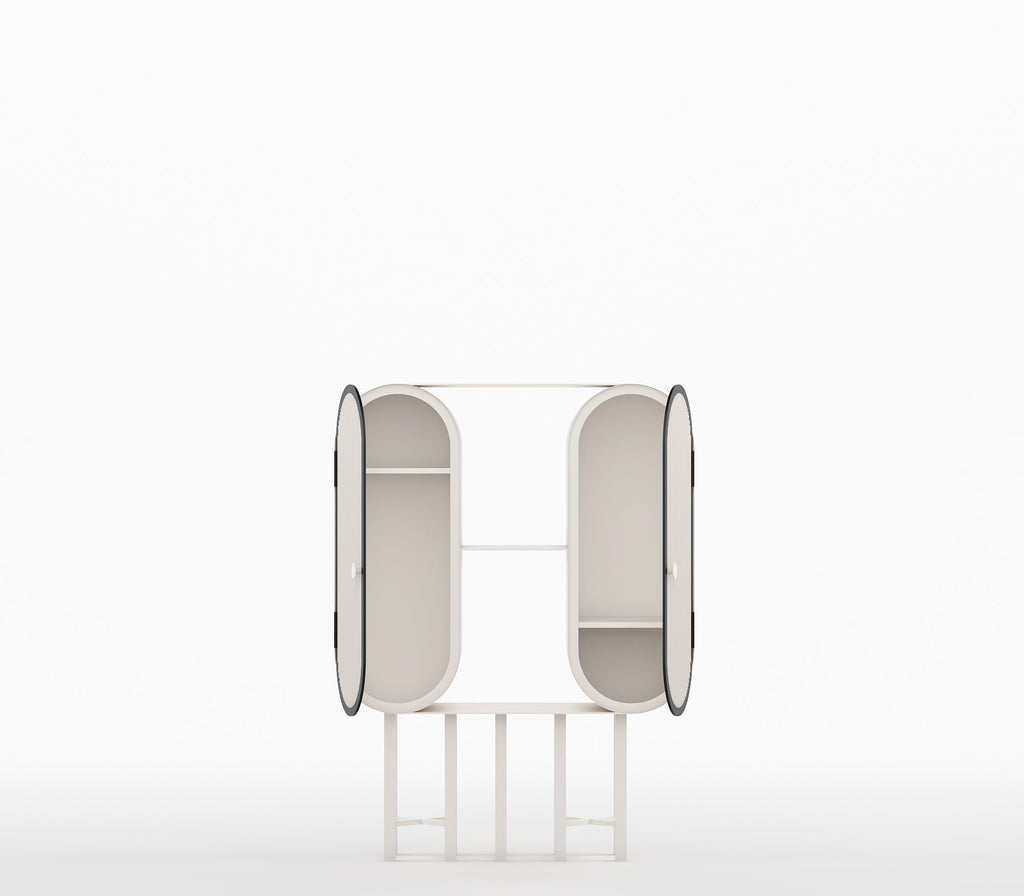 Capsule Contemporary Metal Cabinet in Ivory and Matt Black - The Metal Project