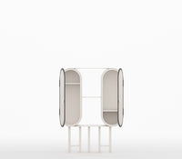 Capsule Contemporary Metal Cabinet in Ivory and Matt Black - The Metal Project