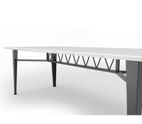 Casa Metal Dining Table in Graphite Grey Colour with White Quartz Marble - The Metal Project