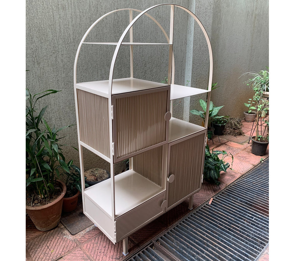 Chao Metal Cabinet in Beige/Pastel Green Colour - The Metal Project