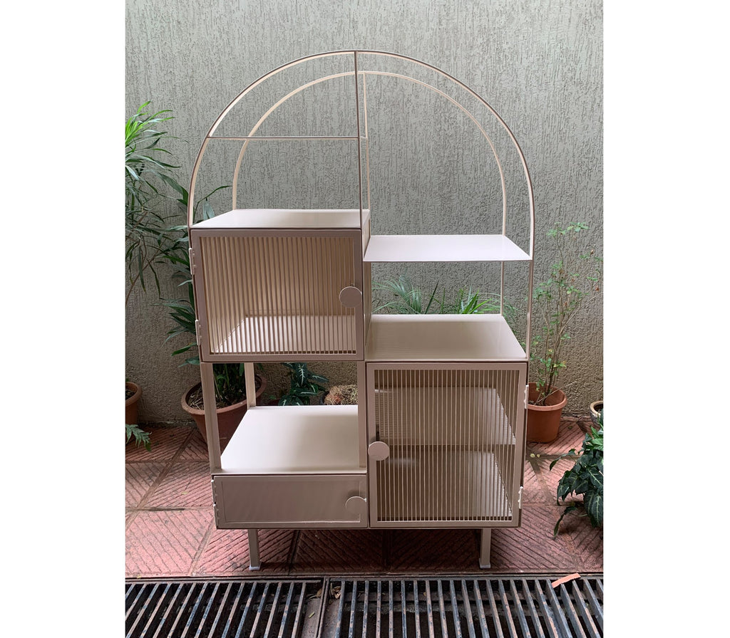 Chao Metal Cabinet in Beige/Pastel Green Colour - The Metal Project